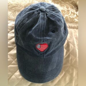 Blue Denim Cap with Heart Flag Patch